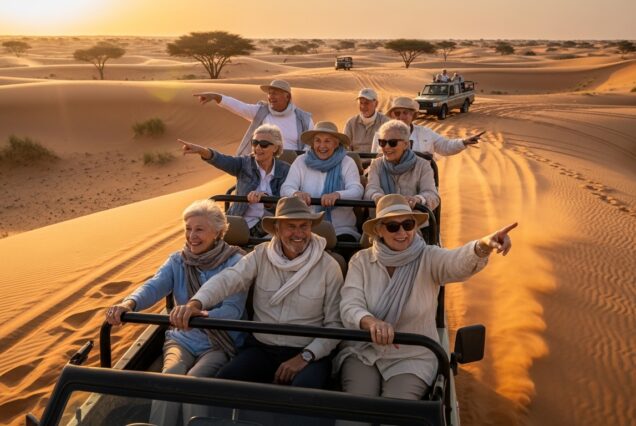 Comfortable 4x4 transport for elderly desert safari Dubai
